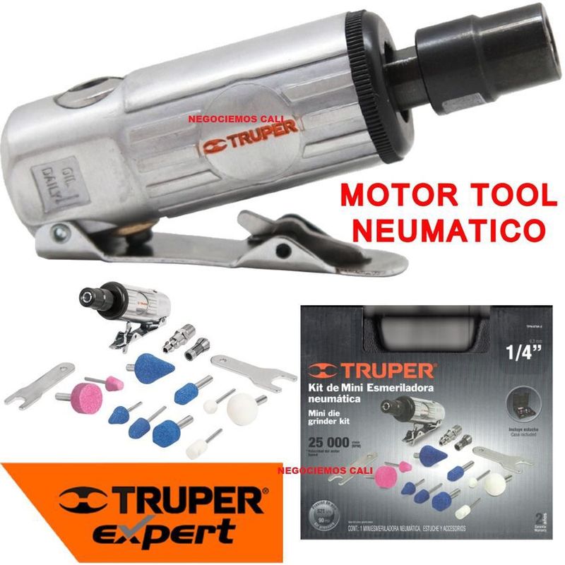 TRUPER - Mototool mini pulidora motortool neumatica truper  accesorio  maleta