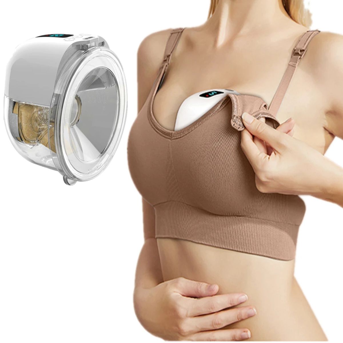 BABY ON - Extractor De Leche Portátil Inalámbrico Transparente