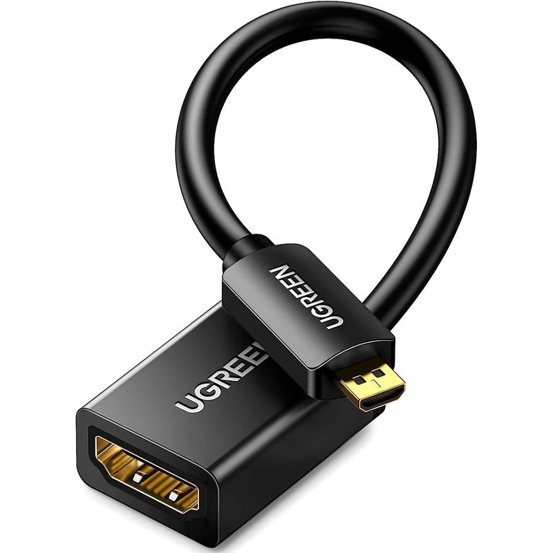 UGREEN - Cable Adaptador MICRO HDMI a HDMI Soporta 4k 3D Ethernet ARC