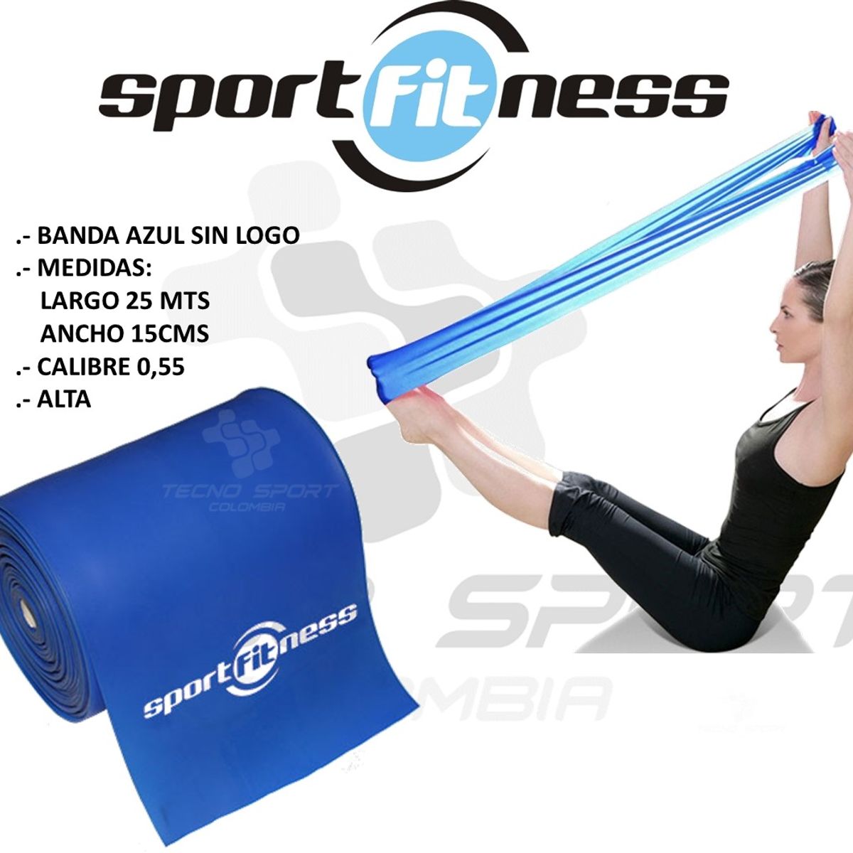 SPORT FITNESS - Banda Elastica Theraband Sportfitness Resistencia Alta 25mts