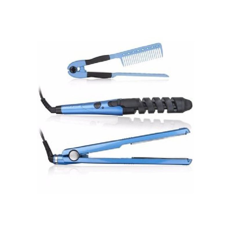 VALMY - Combo de plancha y rizador nano titanium