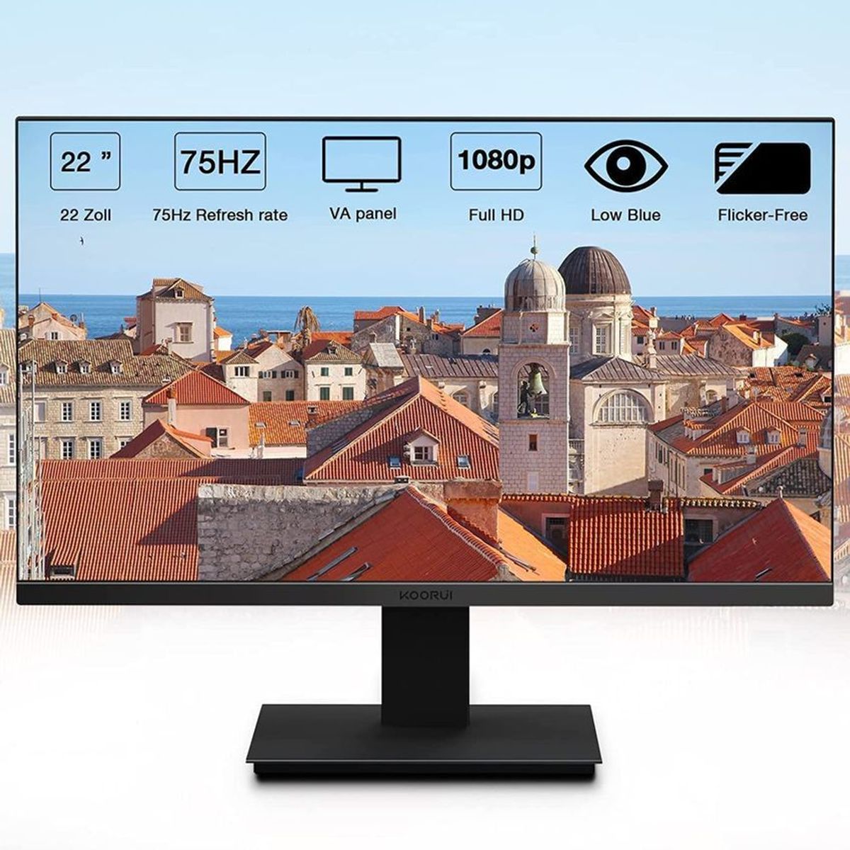 GENERICO - Monitor koorui 21.5 pulgadas va 1080p fhd 75hz hdmi vga