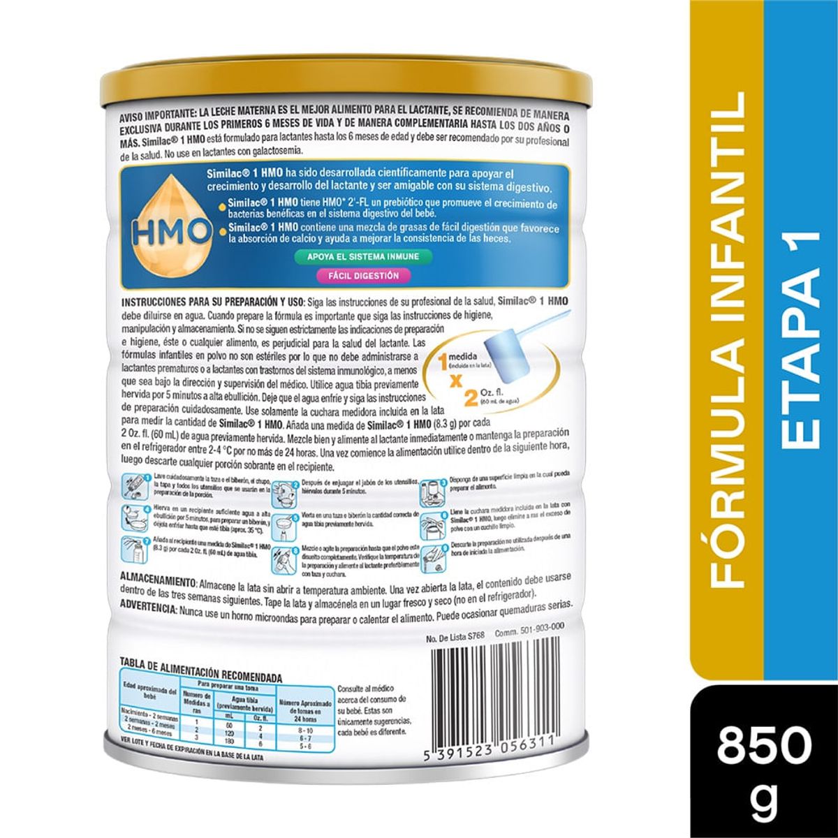 SIMILAC - Formula Infantil Similac Hmo Etapa 1 X 850gr