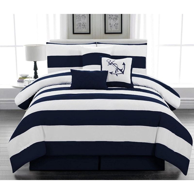 HAPPY BEAR - Funda Duvet Queen Polialgodon 144 Hilos Azul Blanco Estampado.