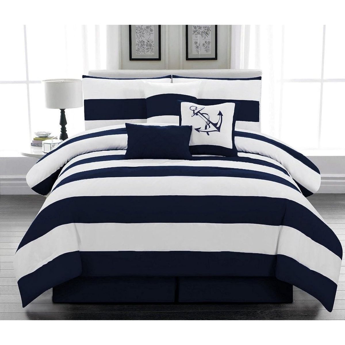 HAPPY BEAR - Funda Duvet King Polialgodon 144 Hilos Azul Blanco Estampado.