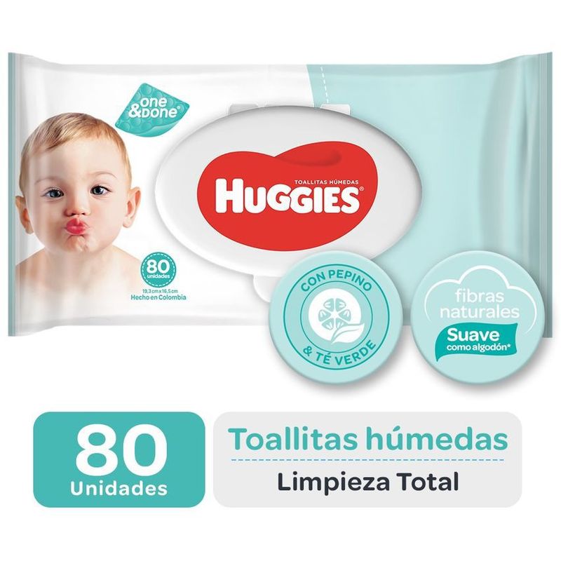 HUGGIES - Toallitas Huggies Limpieza Total One&Done x 80 Und
