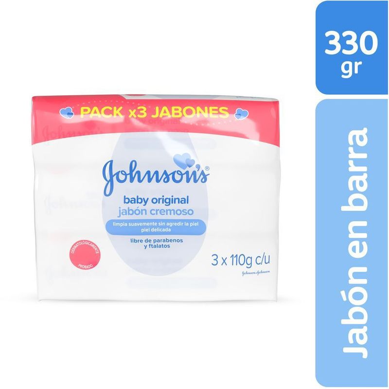 JOHNSONS BABY - Jabón Bebé JOHNSON'S Cremoso Original TRIPACK X 330 Gr