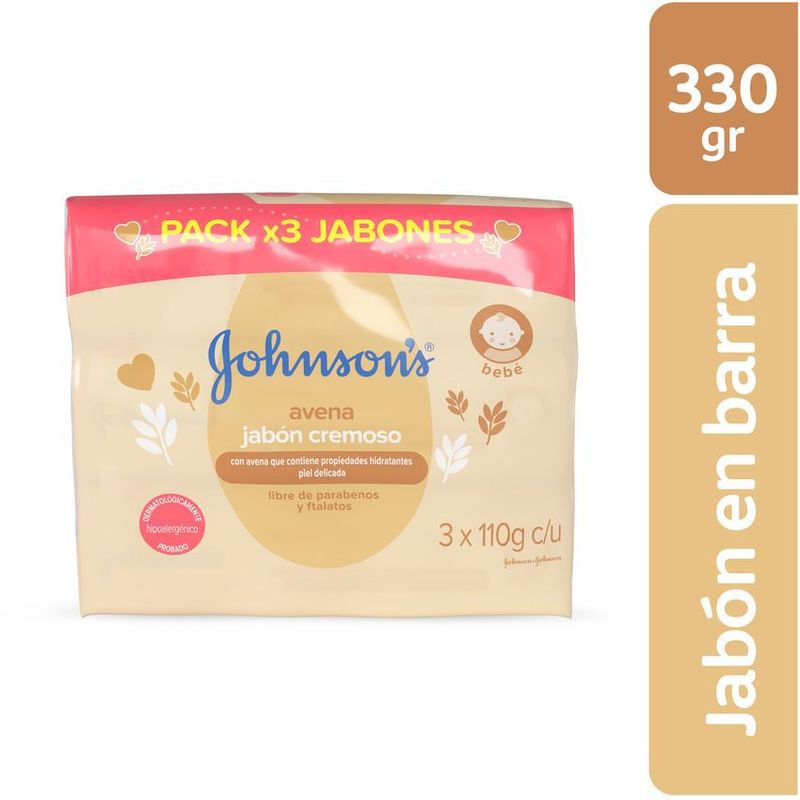 JOHNSONS BABY - Jabón Bebé JOHNSON'S Avena TRIPACK X 330 Gr