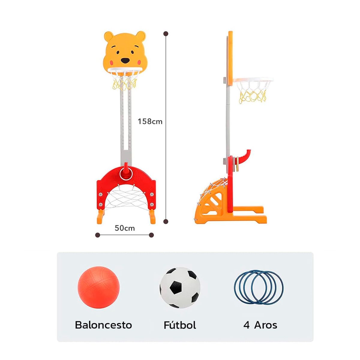 ENFANTASY - Cancha Baloncesto Fútbol Basketball Niños Bebés 3 En 1_.