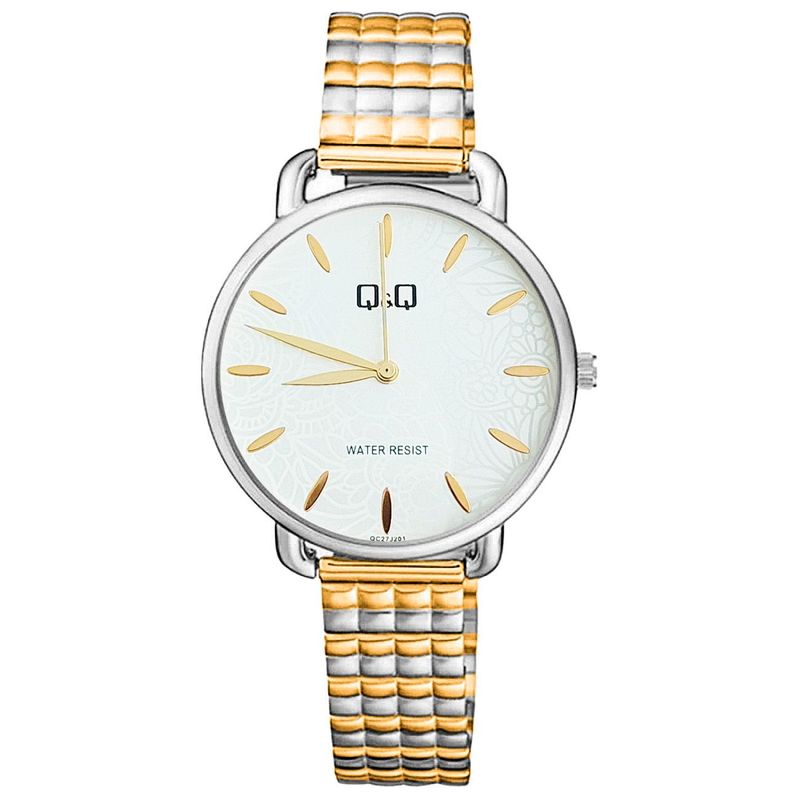 Q&Q - Reloj Qq Qyq Flowers Qc27j201 Cuadritos Acero  Estuche_.