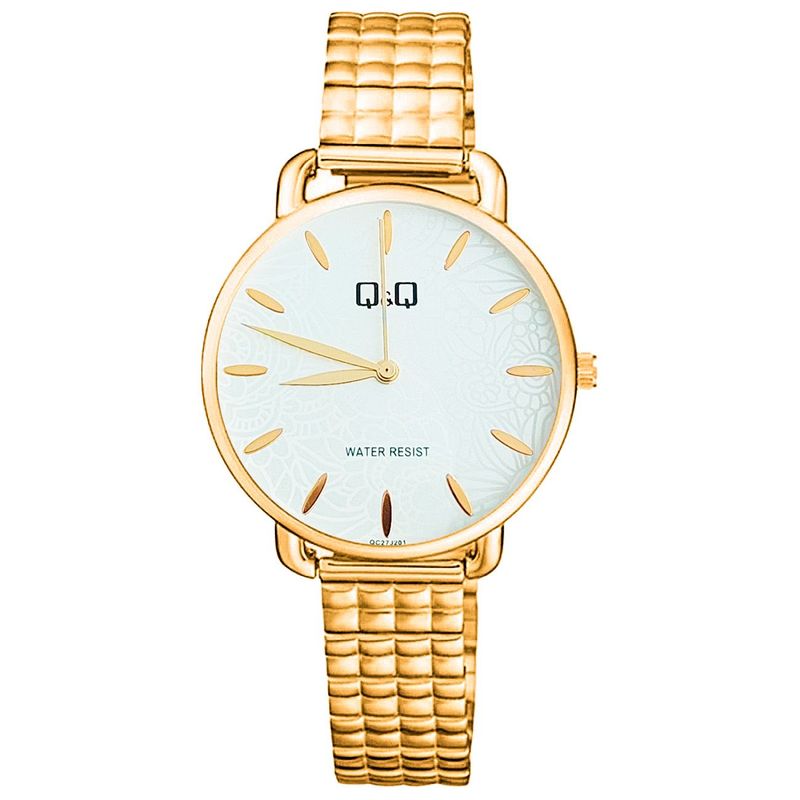 Q&Q - Reloj Qq Qyq Flowers Qc27j201 Cuadritos Acero  Estuche_.