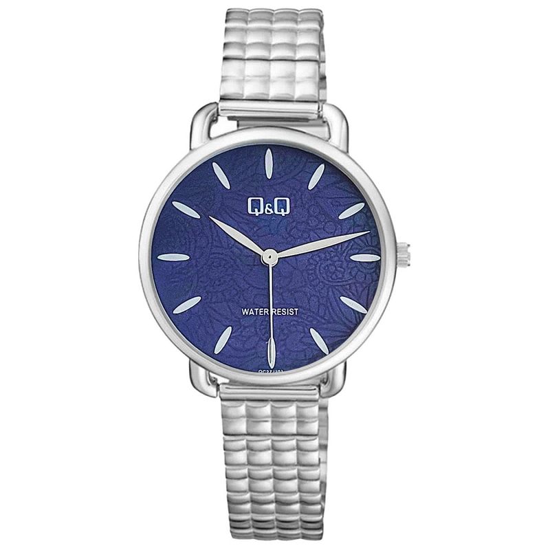 Q&Q - Reloj Qq Qyq Flowers Qc27j201 Cuadritos Acero  Estuche_.