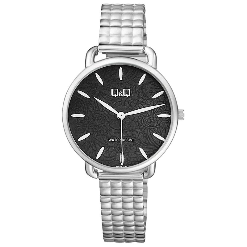 Q&Q - Reloj Qq Qyq Flowers Qc27j201 Cuadritos Acero  Estuche_.