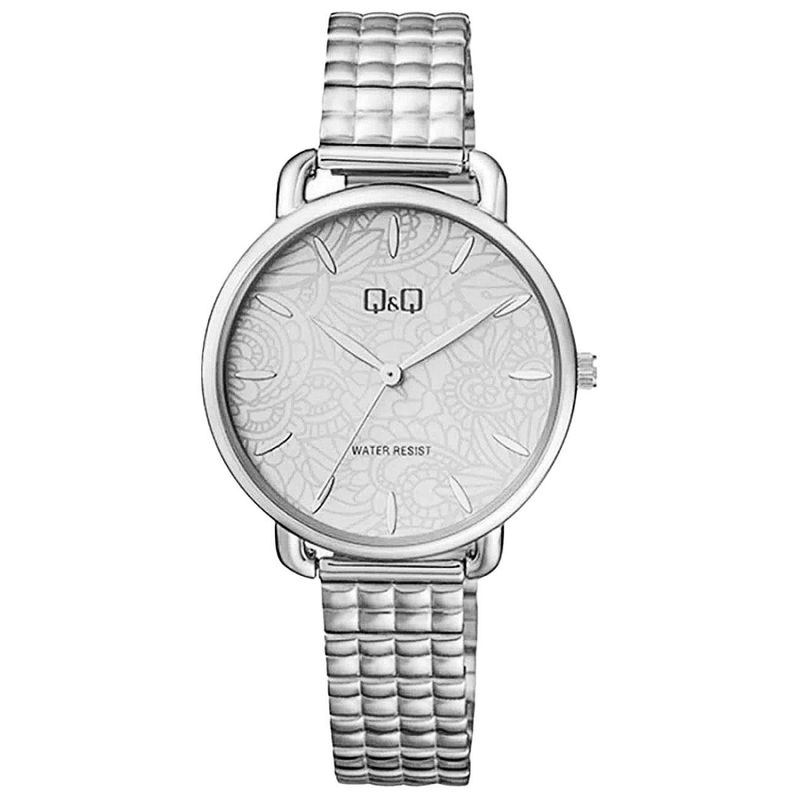 Q&Q - Reloj Qq Qyq Flowers Qc27j201 Cuadritos Acero  Estuche_.