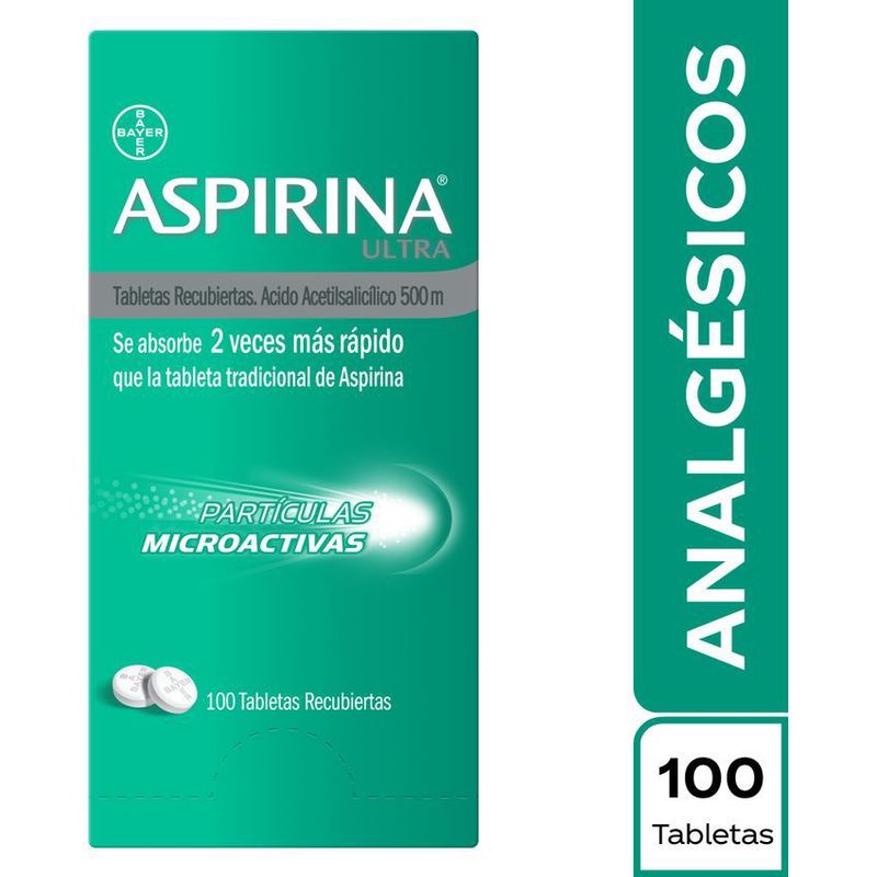 BAYER - Aspirina Ultra 500 Mg Caja 100 Tabletas