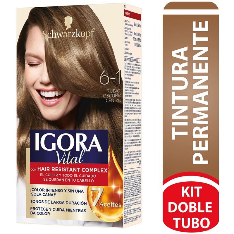 IGORA - Tinte Igora Vital Permanente Oscuro Cenizo 6-1