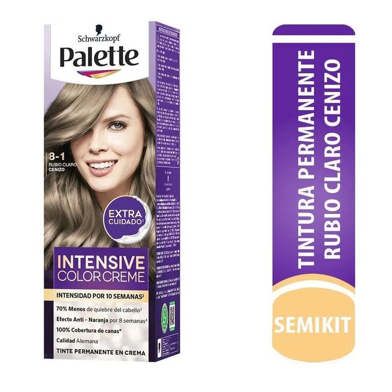 PALETTE - Tinte Capilar Palette Intensive Color Creme Rubio Claro Cenizo 8-1