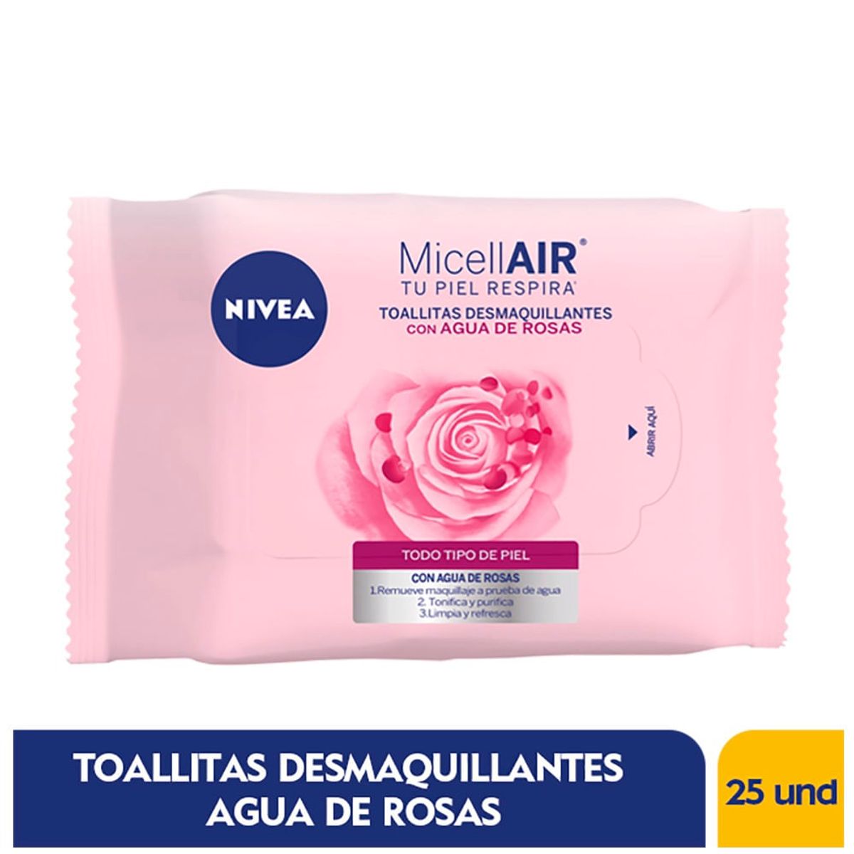 NIVEA - Toallitas Desmaquillantes Nivea Agua De Rosas X 25und