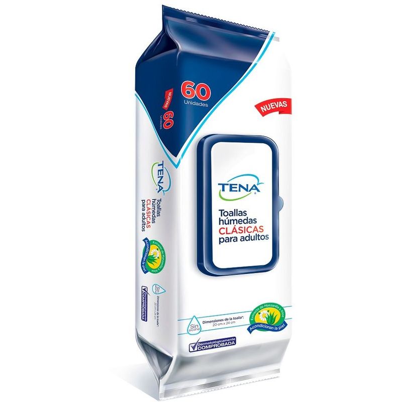 TENA - Toallas Tena Húmedas Clásicas Paquete x 60 Und