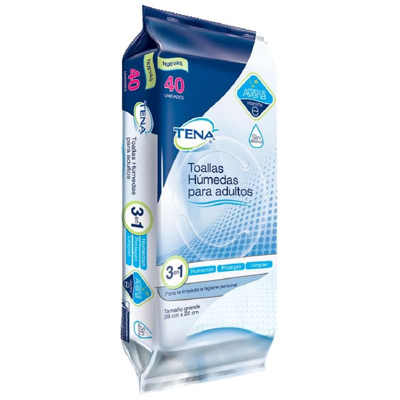 TENA - Toallas Tena Humedas x 40 Und