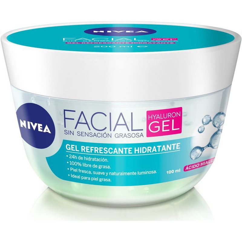 NIVEA - Nivea Gel Refrescante Hidratante Cuidado Facial Hyaluron X 100 Ml