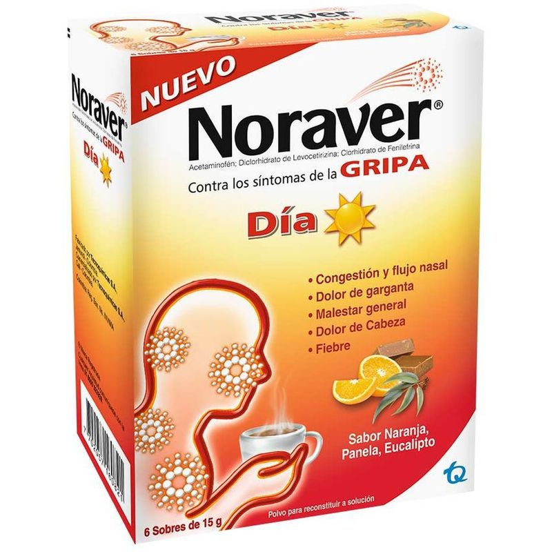 NORAVER - Noraver Gripa Bebida Día Caja x 6 Sobres
