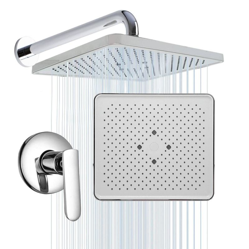 GENERICO - Kit Regadera Panel Gris Antihogos Registro Ducha Agua Fría