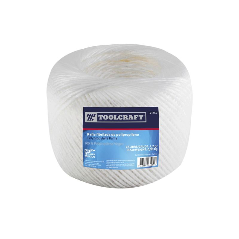 TOOLCRAFT - Rafia Blanca De Polipropileno 2.2 G/M Toolcraft De 0.9 Kg