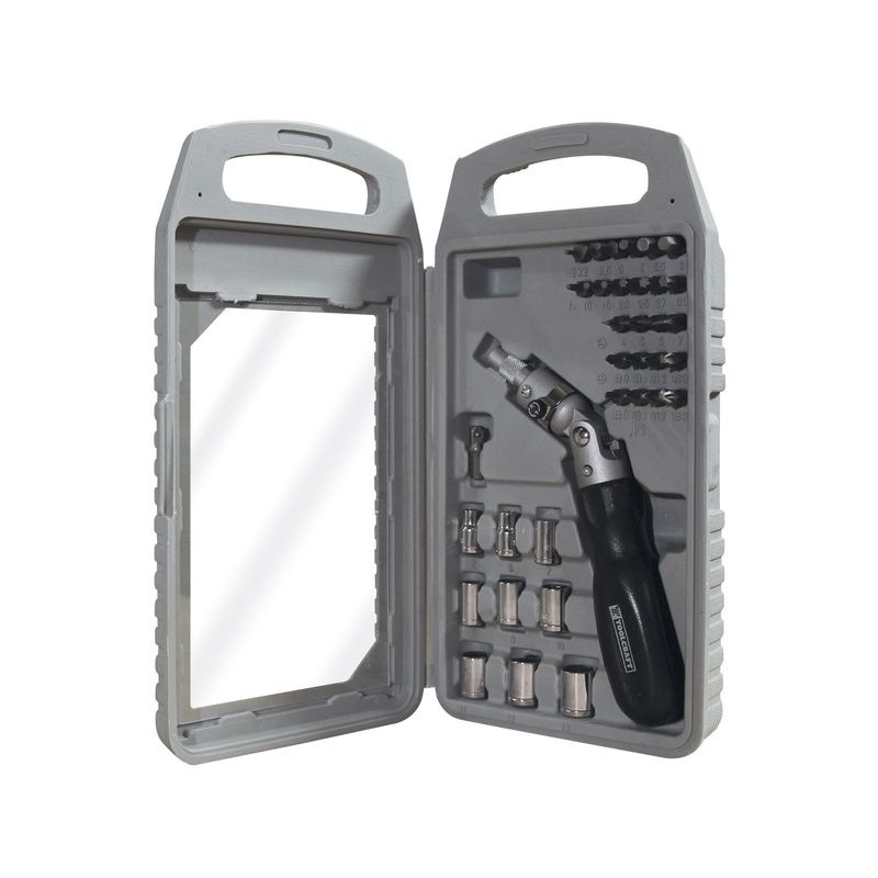 TOOLCRAFT - Juego De Puntas Y Destornillador Ratchet Toolcraft 32 Piezas