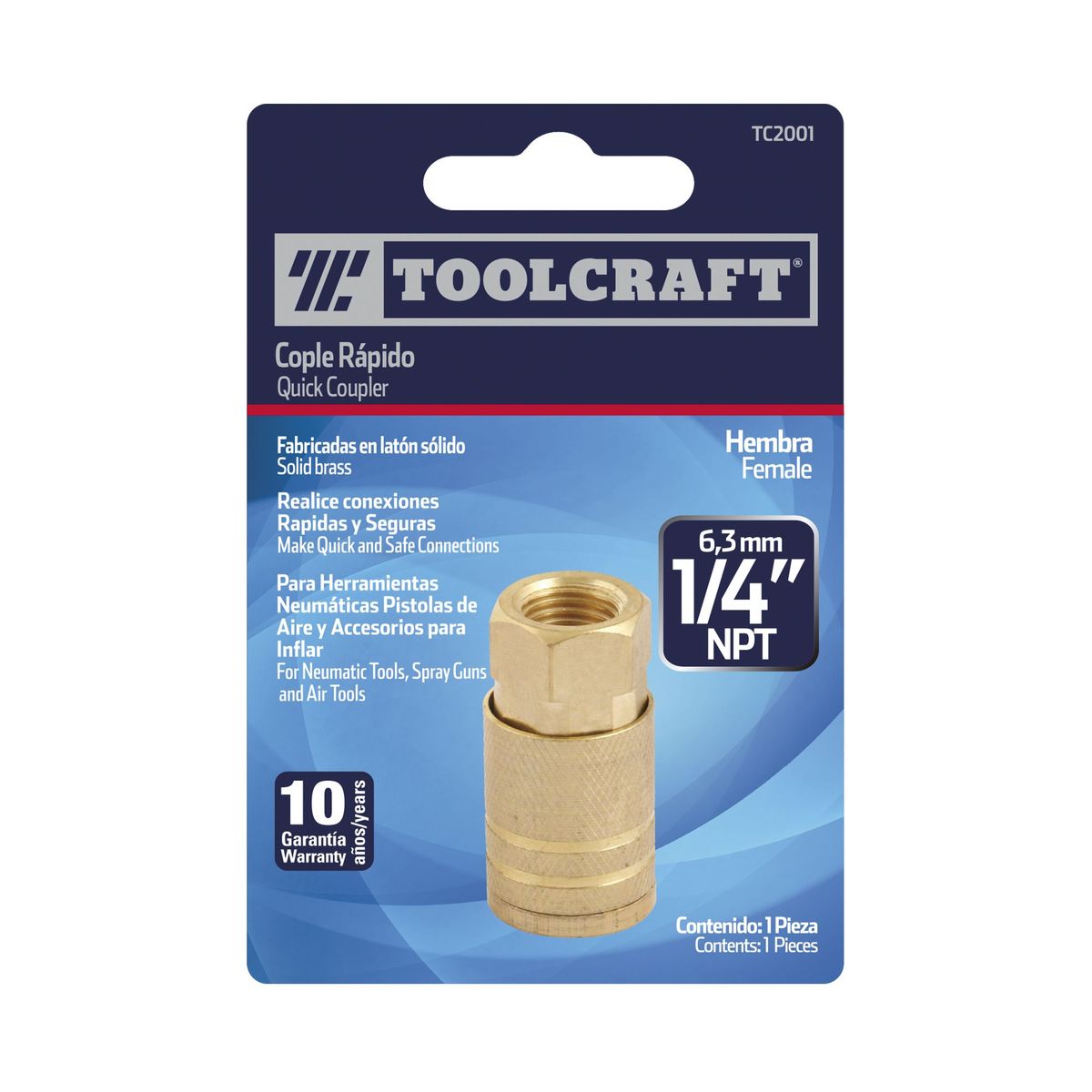 TOOLCRAFT - Acoplador Rápido De Latón Hembra Toolcraft De 1/4 Npt