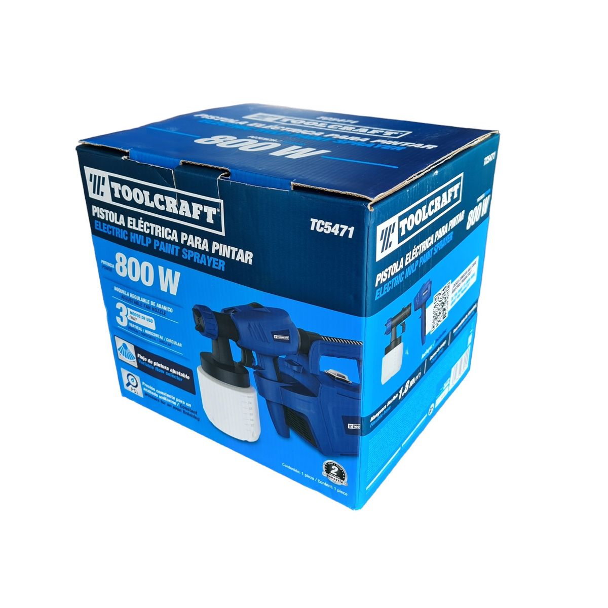 TOOLCRAFT - Pistola Para Pintar Eléctrica 800 W Toolcraft 1.8mm A 2.6 Mm