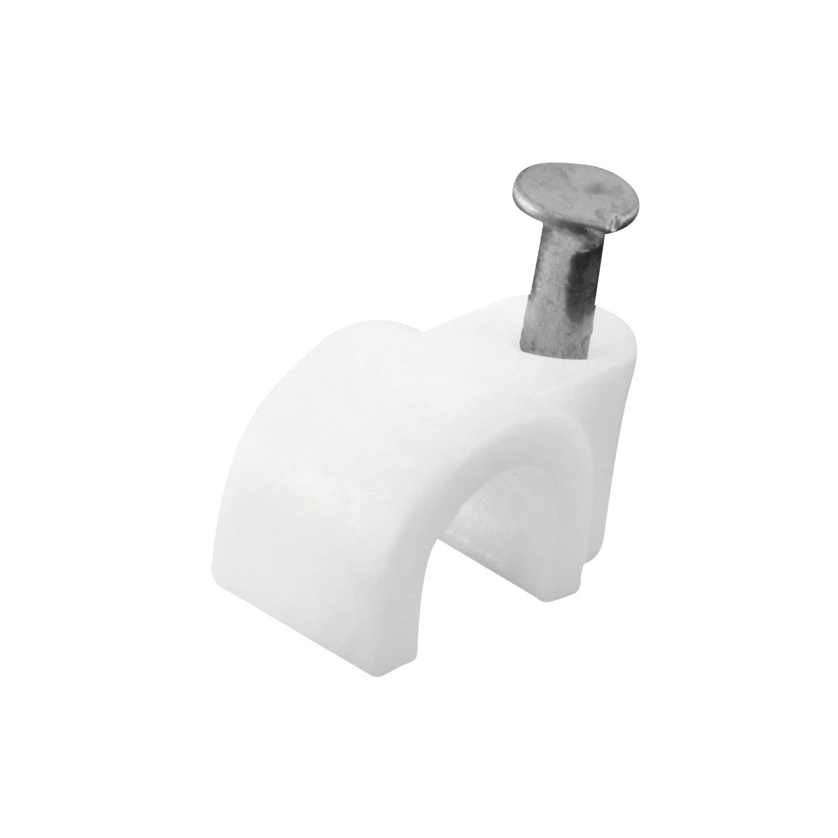 FULGORE - 100 Grapas Para Cable Curvo 10 Mm Fulgore Blanco Con Clavo