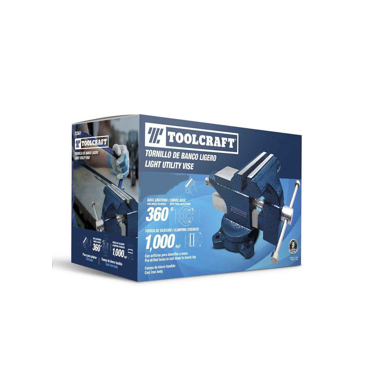 TOOLCRAFT - Prensa De Banco Ligera De 4.1/2" Toolcraft Hierro Fundido