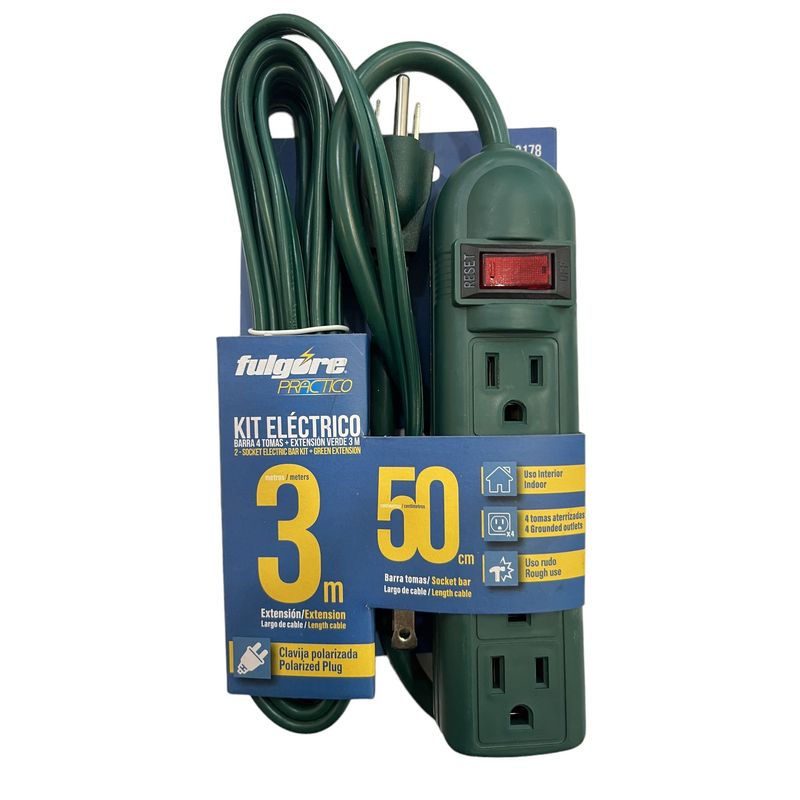FULGORE - Set De Multitoma Y Extensión Eléctrica Fulgore Uso Domestico