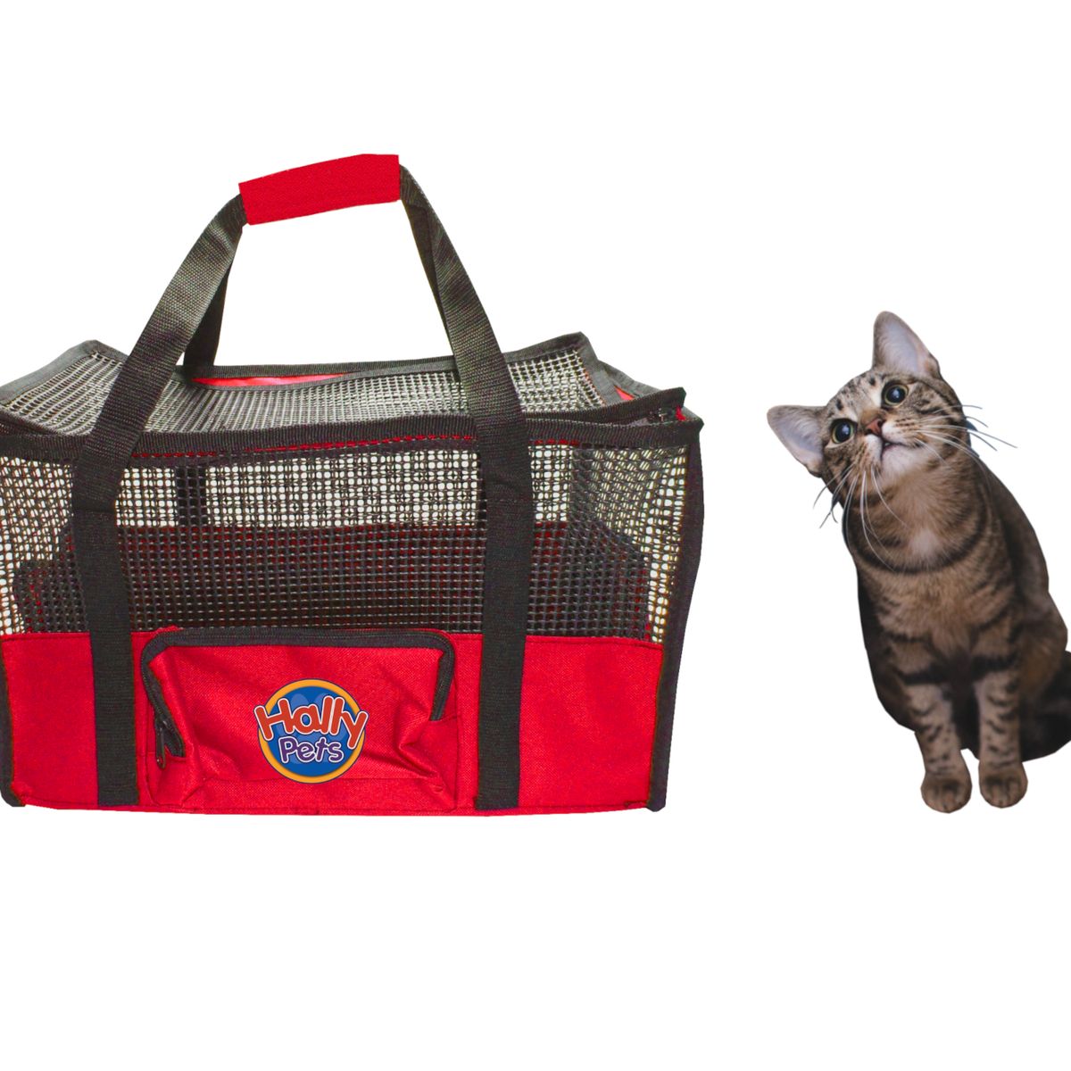 HALLY PET - Maletín cargador mediano 42 x 26 x 24 cm Rojo