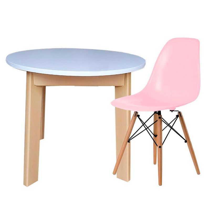 EKONOMODO COLOMBIA - Mesa Redonda infantil y silla eames kids Rosado