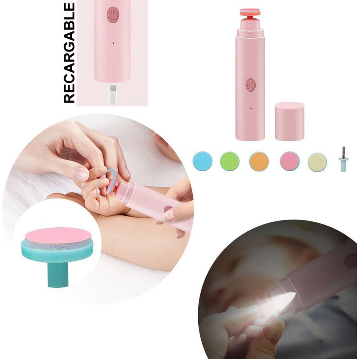 MULTIPLACE COLOMBIA - Lima para bebe electrica recargable corta uñas para bebes-
