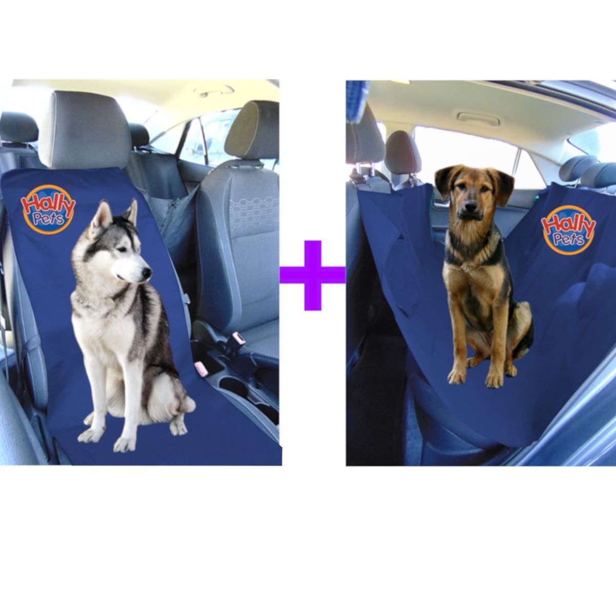 HALLY PET - Forro segunda fila mas silla copiloto Azul Oscuro.