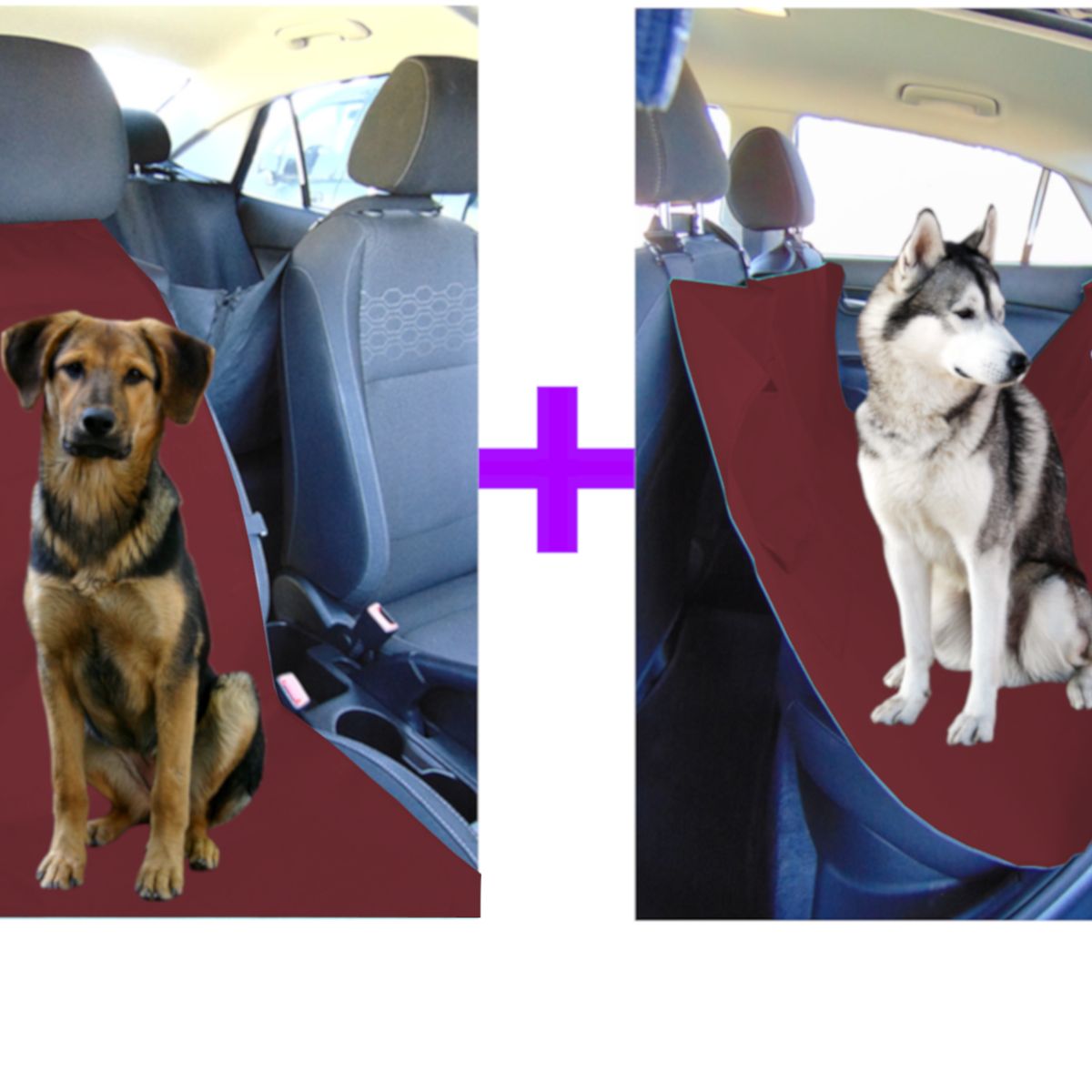 HALLY PET - Forro segunda fila mas silla copiloto Vinotinto