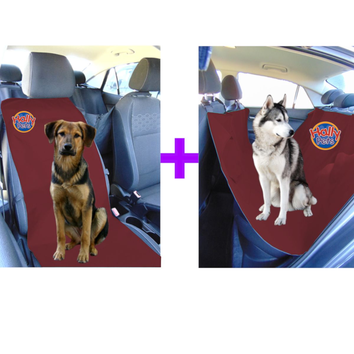 HALLY PET - Forro segunda fila mas silla copiloto Vinotinto