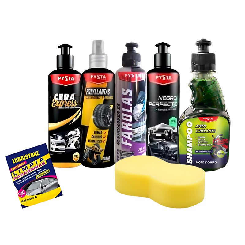 GENERICO - Kit Limpieza Vehiculos 5 Productos Super Promoción + Espuma