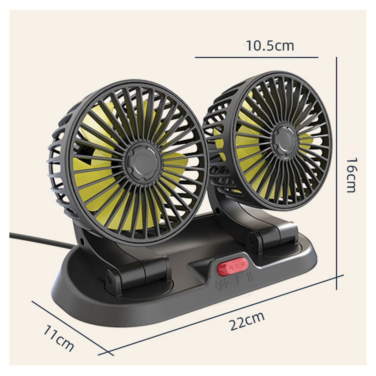 GENERICO - Ventilador Doble Para Coche Carro