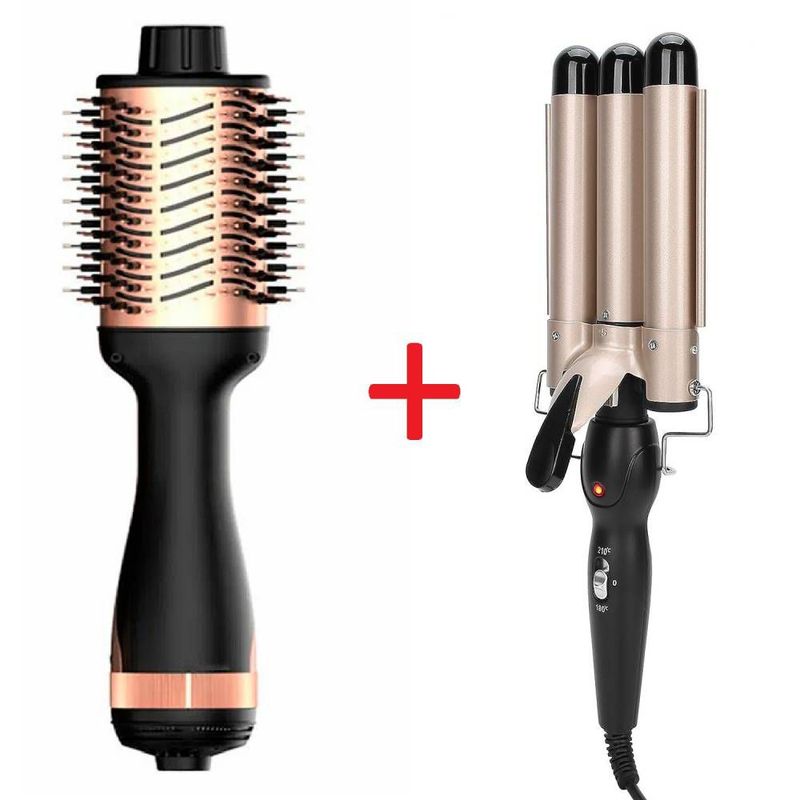 GENERAL - Combo Cepillo Secador  Rizador Ondas De Sirena Keratina.