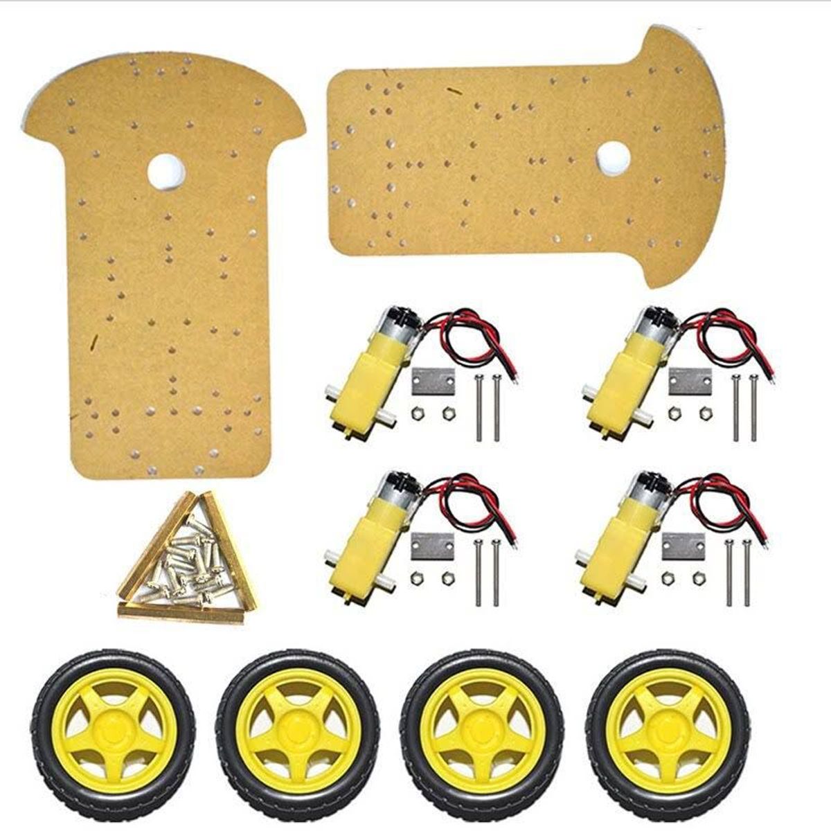 GENERICO - Kit Proyecto De Chasis Mas 4 Ruedas Motor Carro Para Arduino