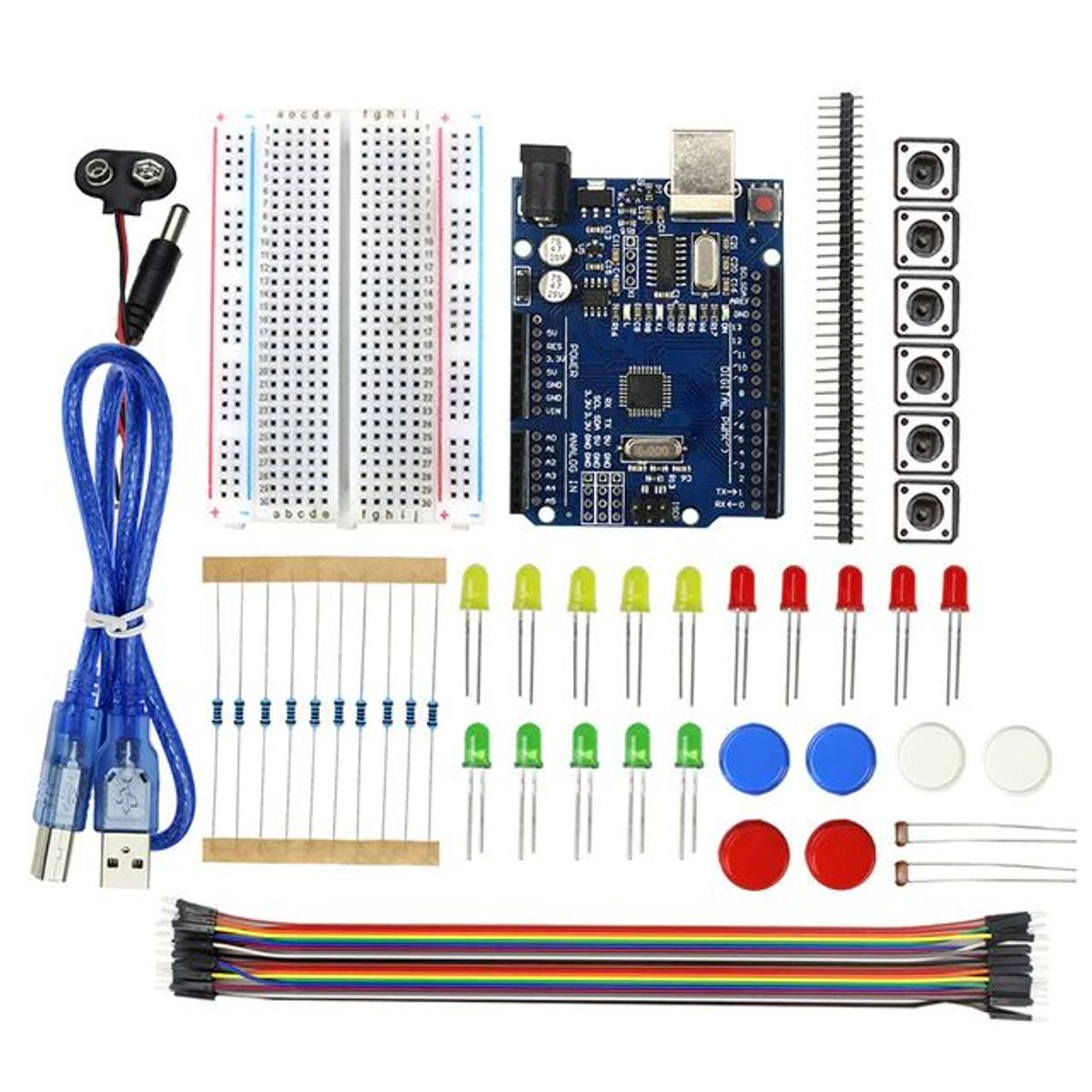 GENERICO - Kit Para Arduino Básico Aprendiz Placa Original 89 Piezas