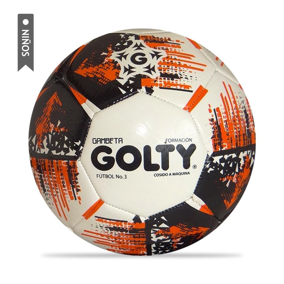 GOLTY - Balón Fútbol Golty Fundamentación Gambeta Niños No.3-Blanco