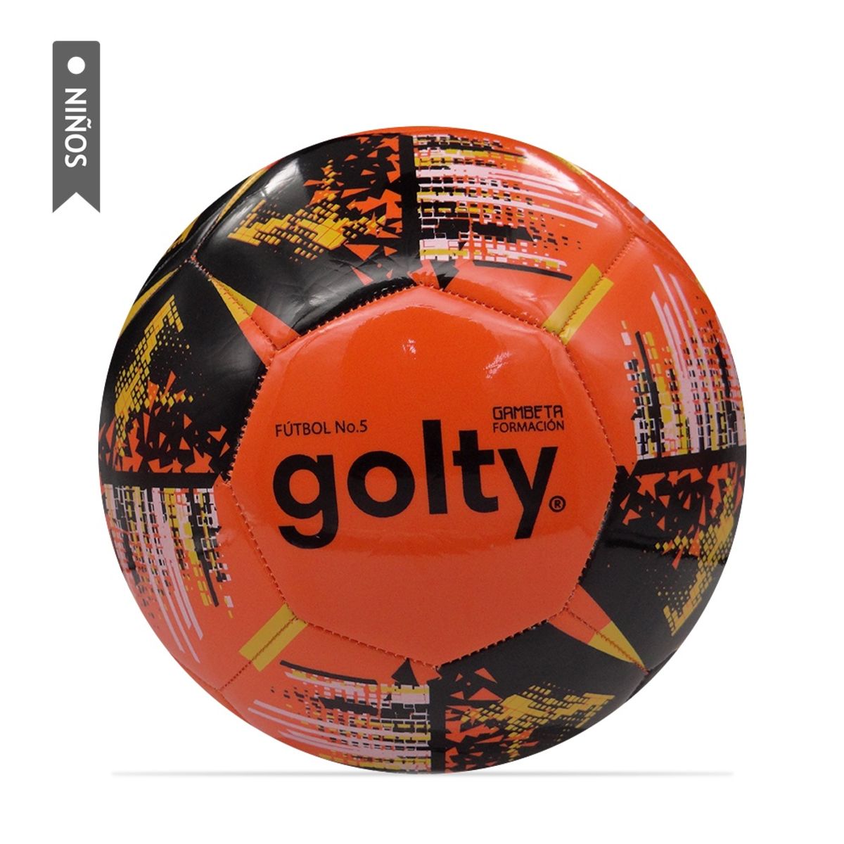 GOLTY - Balón Fútbol Golty Fundamentación Gambeta Niños No.5-Naranja