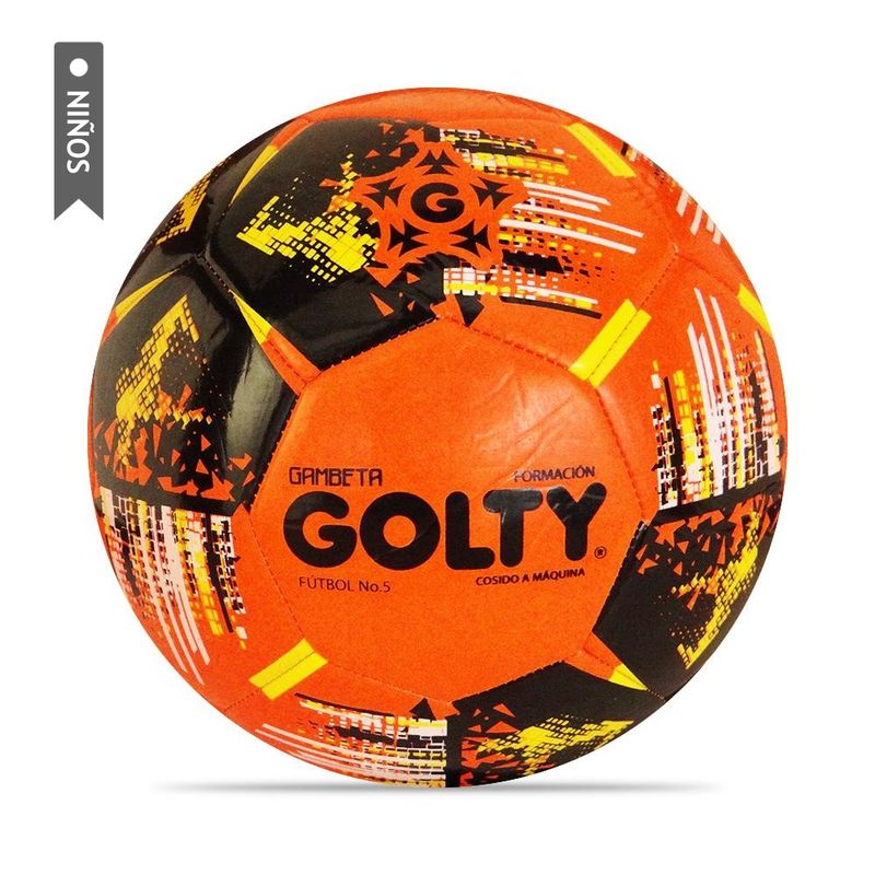 GOLTY - Balón Fútbol Golty Fundamentación Gambeta Niños No.5-Naranja