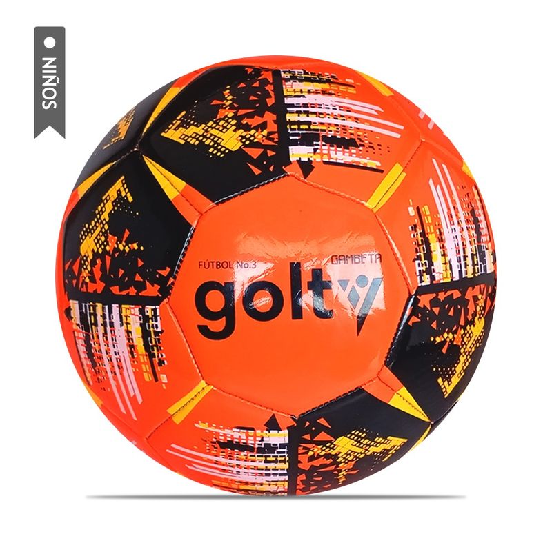 GOLTY - Balón Fútbol Golty Fundamentación Gambeta Niños No.3-Naranja