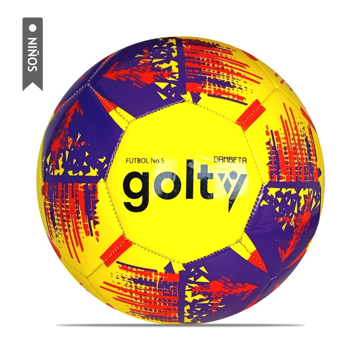 GOLTY - Balón Fútbol Golty Fundamentación Gambeta Niños No5-Amarillo